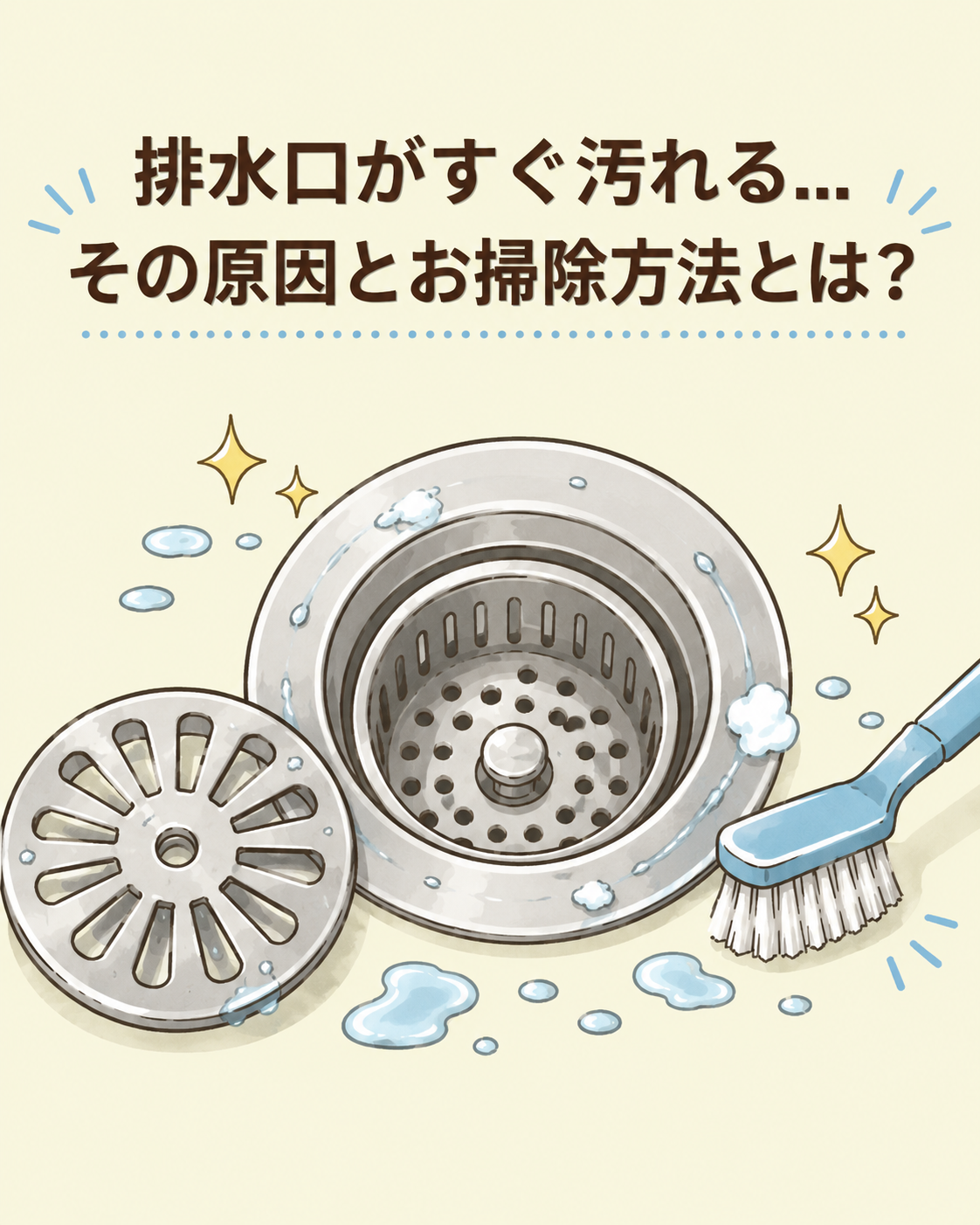 排水口がすぐ汚れる…その原因とお掃除方法とは？